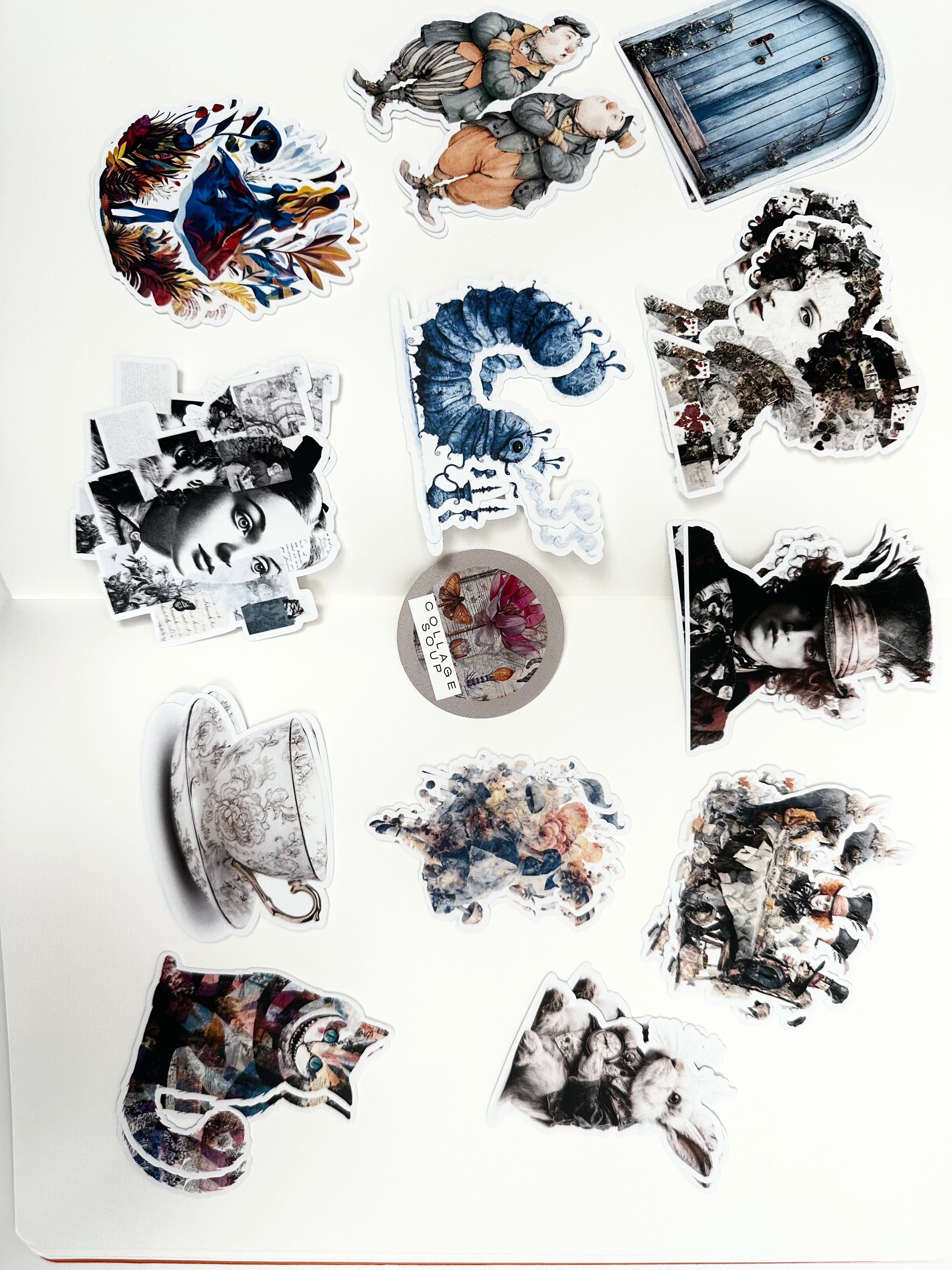 Collage Soup Alice’s Adventures in Wonderland – 24-Piece Paper Bites Collage Set