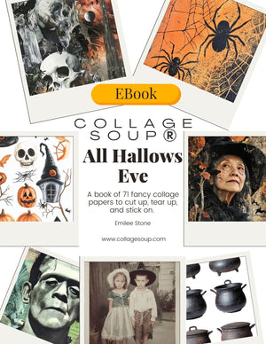 Collage Soup All Hallows Eve (eBook) | 71 Digital Pages of Elegant Halloween Collage Imagery for Print & Crafting