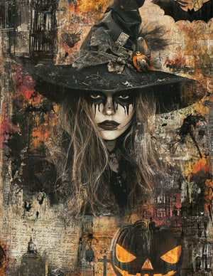 Collage Soup All Hallows Eve (Paperback) | 71 Pages of Elegant Halloween Collage Papers for Art Journals & Mixed Media