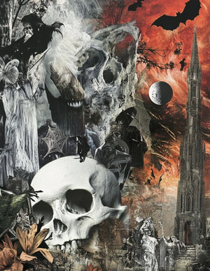 Collage Soup All Hallows Eve (Paperback) | 71 Pages of Elegant Halloween Collage Papers for Art Journals & Mixed Media