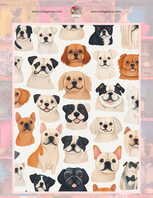 Collage Soup ArtFoamies Freebie – Digital Collage Papers | Cat & Dog Illustrations with Abstract Mixed Media