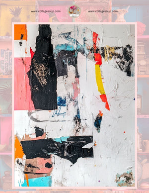 Collage Soup ArtFoamies Freebie – Digital Collage Papers | Cat & Dog Illustrations with Abstract Mixed Media