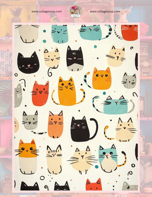 Collage Soup ArtFoamies Freebie – Digital Collage Papers | Cat & Dog Illustrations with Abstract Mixed Media