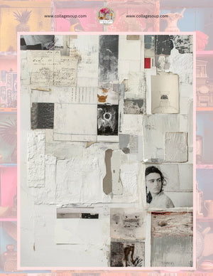 Collage Soup ArtFoamies Freebie – Digital Collage Papers | Cat & Dog Illustrations with Abstract Mixed Media