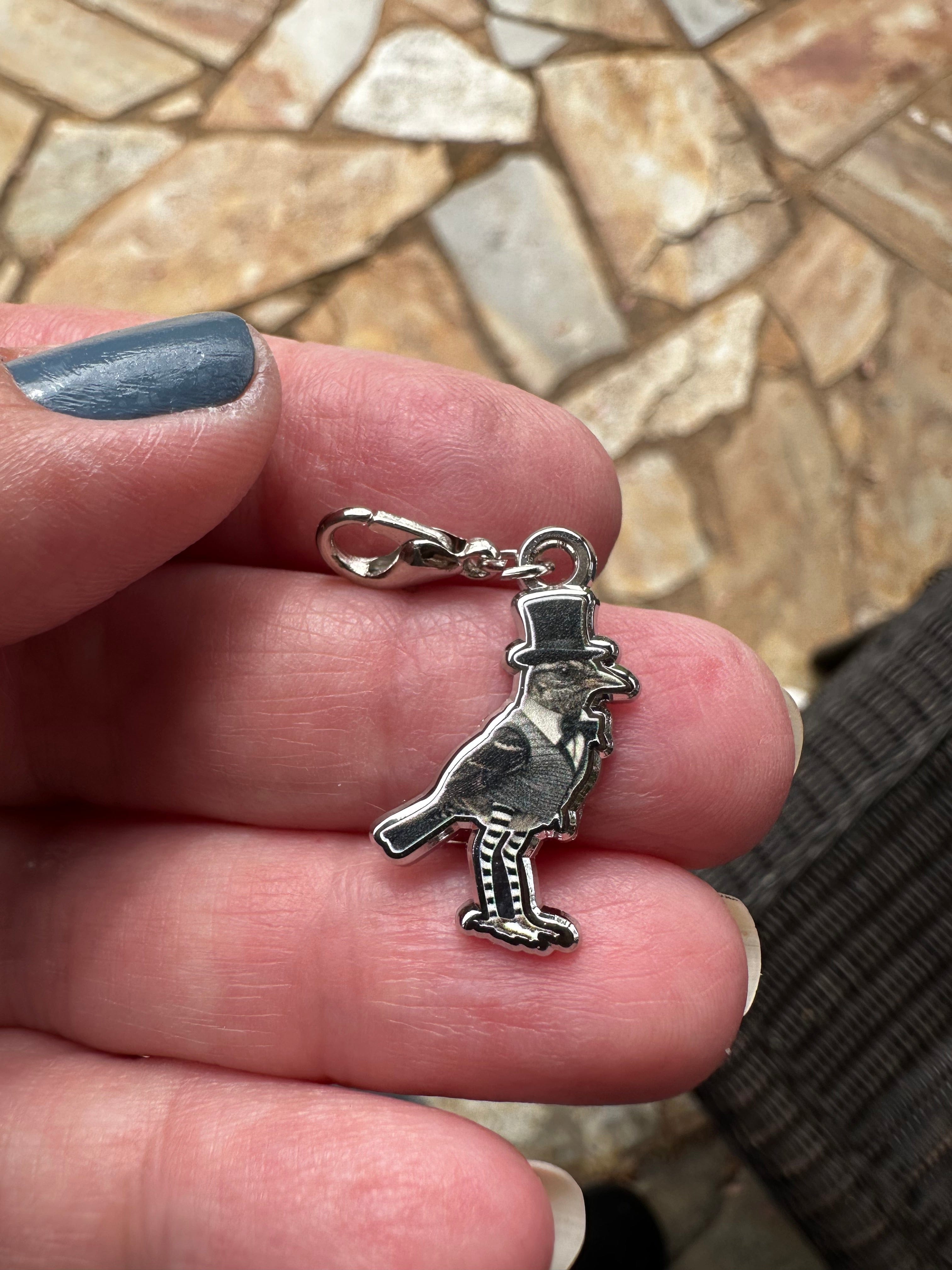 Collage Soup Bird Charm – Collage Classic Enamel Accessory for Journals & Keychains (18mm)