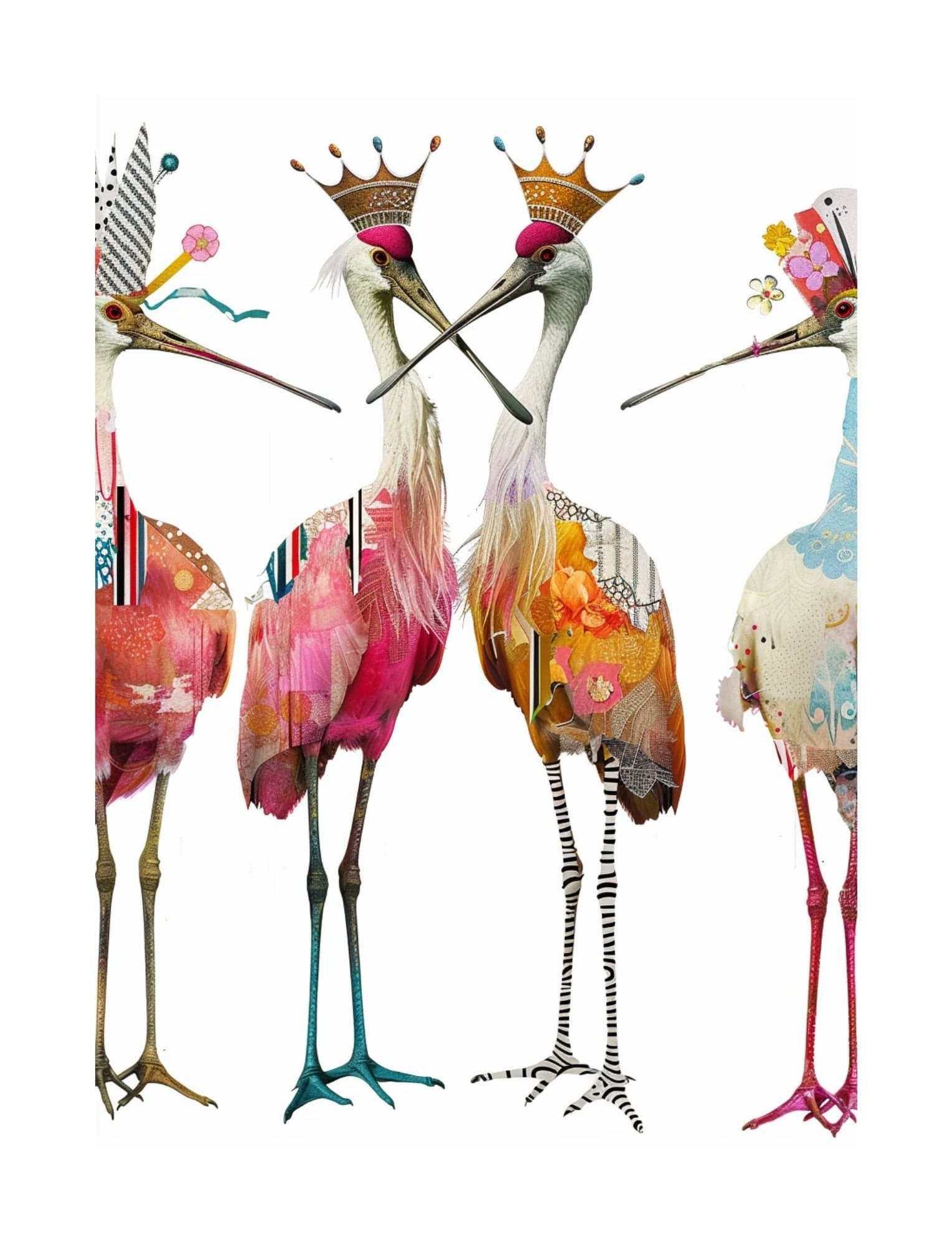 Collage Soup Bird Nerd: 140 Fancy Collage Papers of Stylishly Dressed Birds