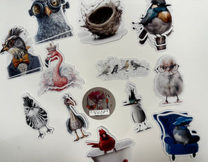 Collage Soup Bird Nerd Bites – Mini Bird Collage Cut-Outs for Journals & Crafts (24 pieces)