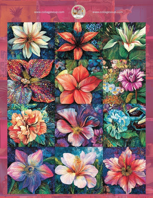 Collage Soup Bloom & Glow (eBook) A Free Printable Floral Sampler – 4 Pages