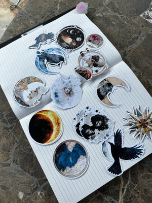 Collage Soup Celestial Dreams – Moon & Stars Die Cuts for Junk Journaling and Paper Crafting (24 pcs)