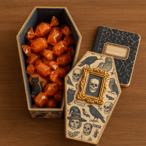 Collage Soup Coffin Candy Box – Project 1051 | Beginner-Friendly Halloween Craft Kit for Décor & Treats