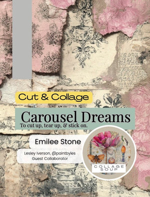 Collage Soup Collage Soup - Carousel Dreams: A paperback book of vintage romance and carnival collage pages – 80 Pages