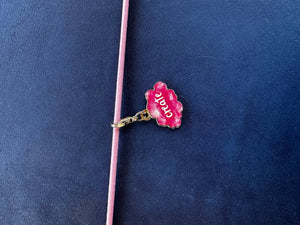 Collage Soup Create Charm – Pink Cloud Enamel Journal & Keychain Clip (18mm)