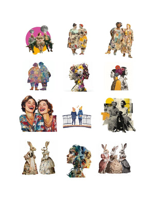 Collage Soup Creative Heroine Friends - Collage Die Cuts for Journals & Happy Mail (24 pcs)