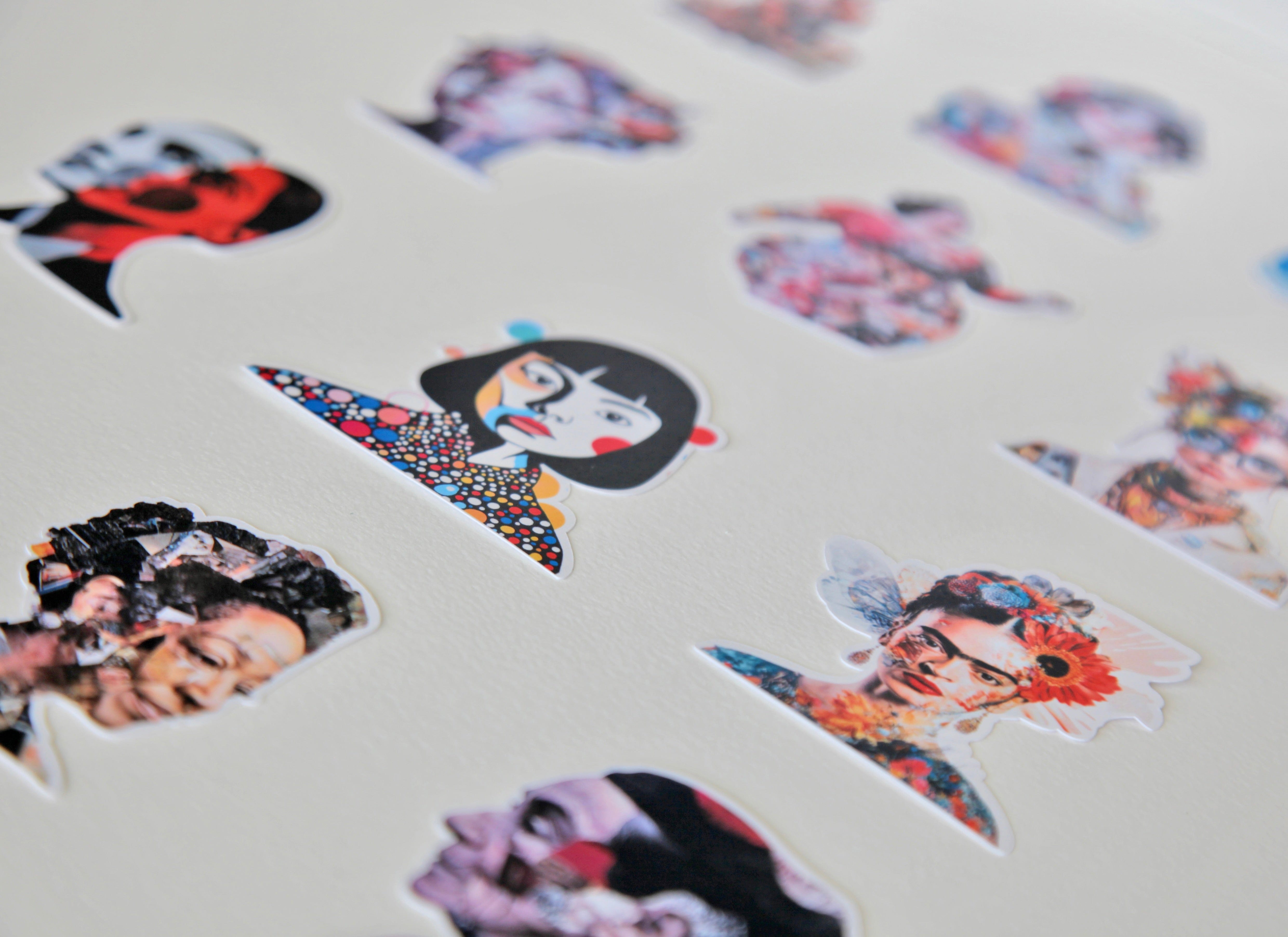 Collage Soup Creative Heroine Paper Bites - 12 Iconic Female Artist Designs for Collage and Journaling  110 lb. Paper