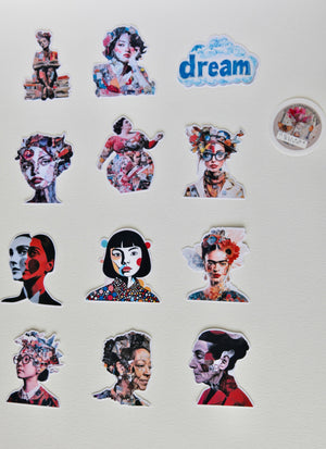 Collage Soup Creative Heroine Paper Bites - 12 Iconic Female Artist Designs for Collage and Journaling  110 lb. Paper