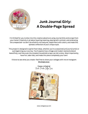 Collage Soup Curious Collage Society #1026 (Project) Create a Layered Junk Journal Spread with Journal Girly – 3 pages