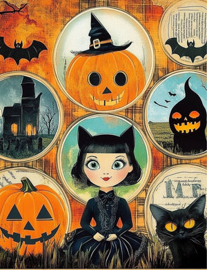 Collage Soup Curses! It’s Halloween – eBook | 84 Pages of Festive Halloween Collage Papers & Ephemera