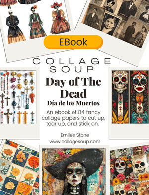 Collage Soup Day of the Dead – eBook | 80 Pages of Digital Collage Ephemera for Journals & Mixed Media