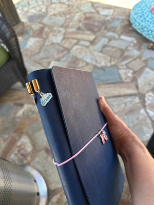 Collage Soup Dream Charm – Blue Cloud Enamel Journal & Keychain Accessory (18mm)