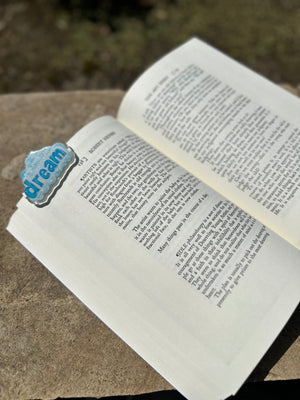 Collage Soup Dream Journal Clip – Glittery Blue Cloud Page Holder (2.25”)