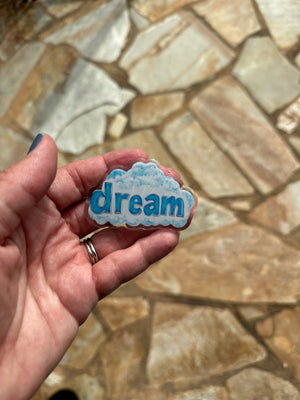 Collage Soup Dream Journal Clip – Glittery Blue Cloud Page Holder (2.25”)