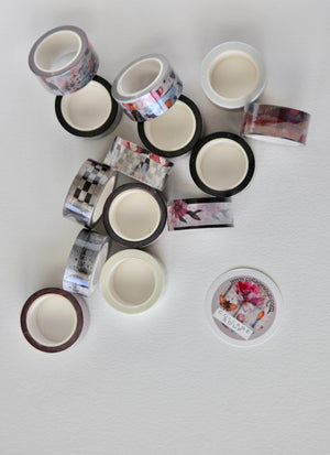 Collage Soup Dream Mandala 18mm Washi Tape – Intricate Dark Mandala Design for Scrapbooking and Journaling
