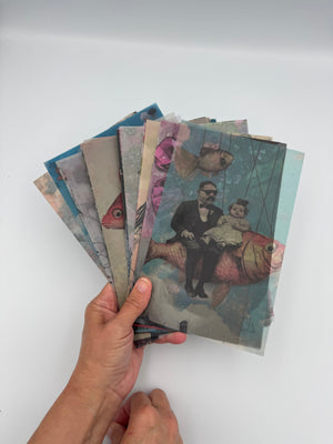 Collage Soup Eclectica II – Scrap Pack | 50 Translucent Vellum Sheets of Whimsical & Weird Collage Papers