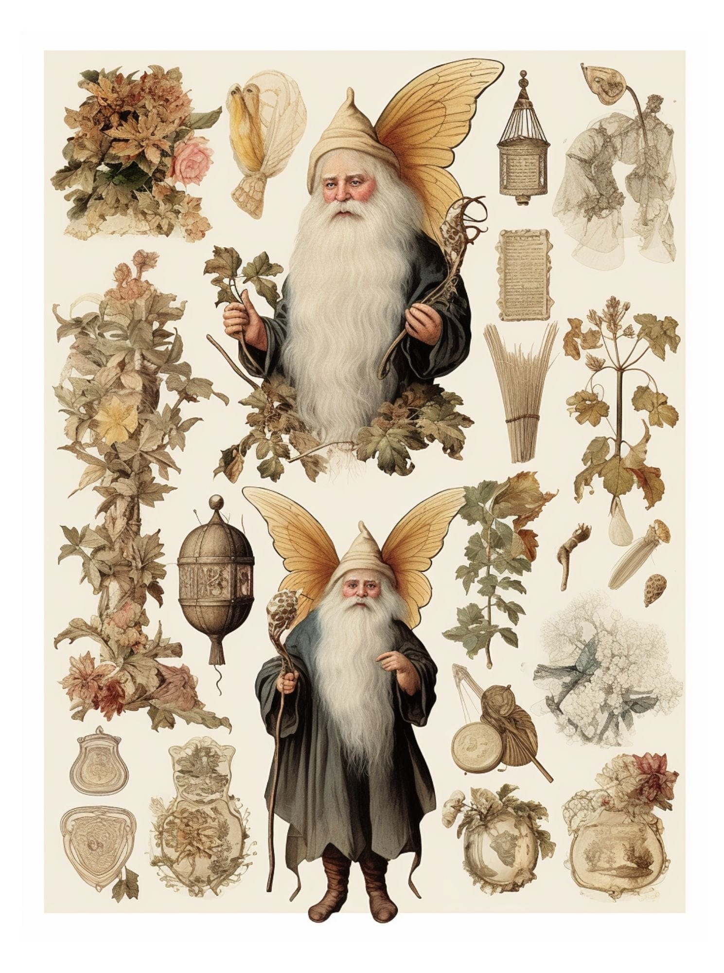 Collage Soup Fairy Flight & Dragons Light: 60-Page Collage Paperback for Fantasy Creatives