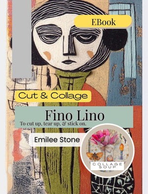 Collage Soup Fino Lino (eBook) Linocut-Inspired Collage Art for Creative Projects – 72 Pages