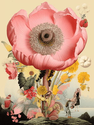 Collage Soup Flower Power: 60-Page Collage Paperback of Floral Enchantment