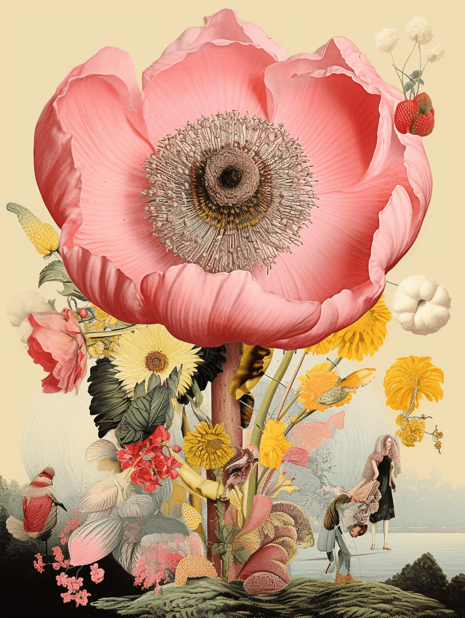 Collage Soup Flower Power: 60-Page Collage Paperback of Floral Enchantment