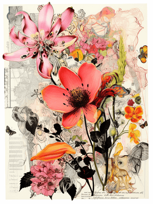 Collage Soup Flower Power: 60-Page Collage Paperback of Floral Enchantment
