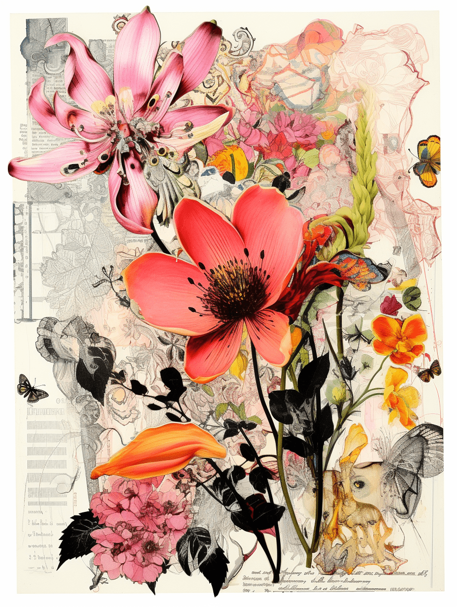 Collage Soup Flower Power: 60-Page Collage Paperback of Floral Enchantment