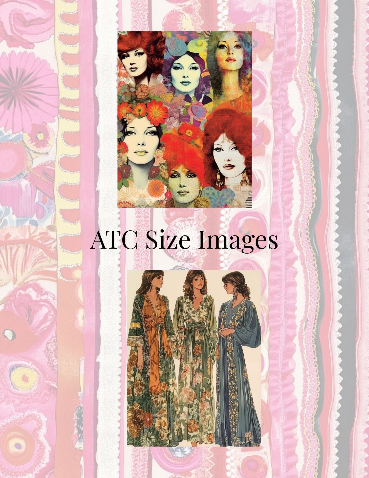 Collage Soup Free Love: A Paperback Book of 55 Retro Collage Pages with Inchies & ATC Art – 55 Pages