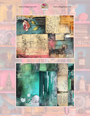 Collage Soup Free Mixed Media Backgrounds | Printable Collage Sheets for Journaling & Art