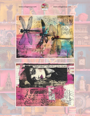 Collage Soup Free Mixed Media Backgrounds | Printable Collage Sheets for Journaling & Art