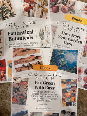 Collage Soup Green Dream Pack (eBook Bundle) Earthy, Botanical & Eco-Inspired Cut-and-Collage Collection – 260 Pages