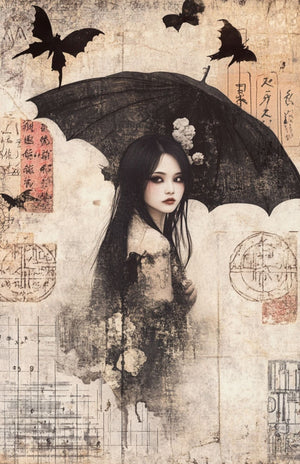 Collage Soup Halloween Spooky Bougie – Translucent Scrap Pack | 50 Vellum Sheets for Collage, Journals & Mixed Media