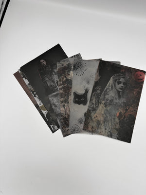 Collage Soup Halloween Spooky Bougie – Translucent Scrap Pack | 50 Vellum Sheets for Collage, Journals & Mixed Media