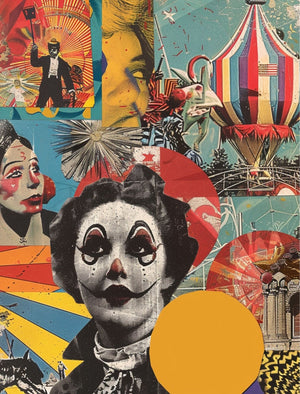 Collage Soup Here Come The Clowns: 75-Page Printable Circus-Themed Collage eBook