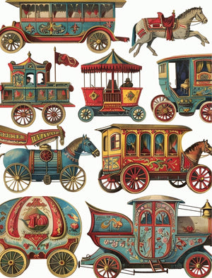 Collage Soup Here Come The Clowns: 75-Page Printable Circus-Themed Collage eBook