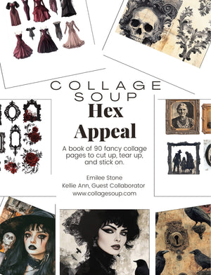 Collage Soup Hex Appeal: A Gothic Collage Book Featuring Witches, Bats, and Magic – 90 Pages