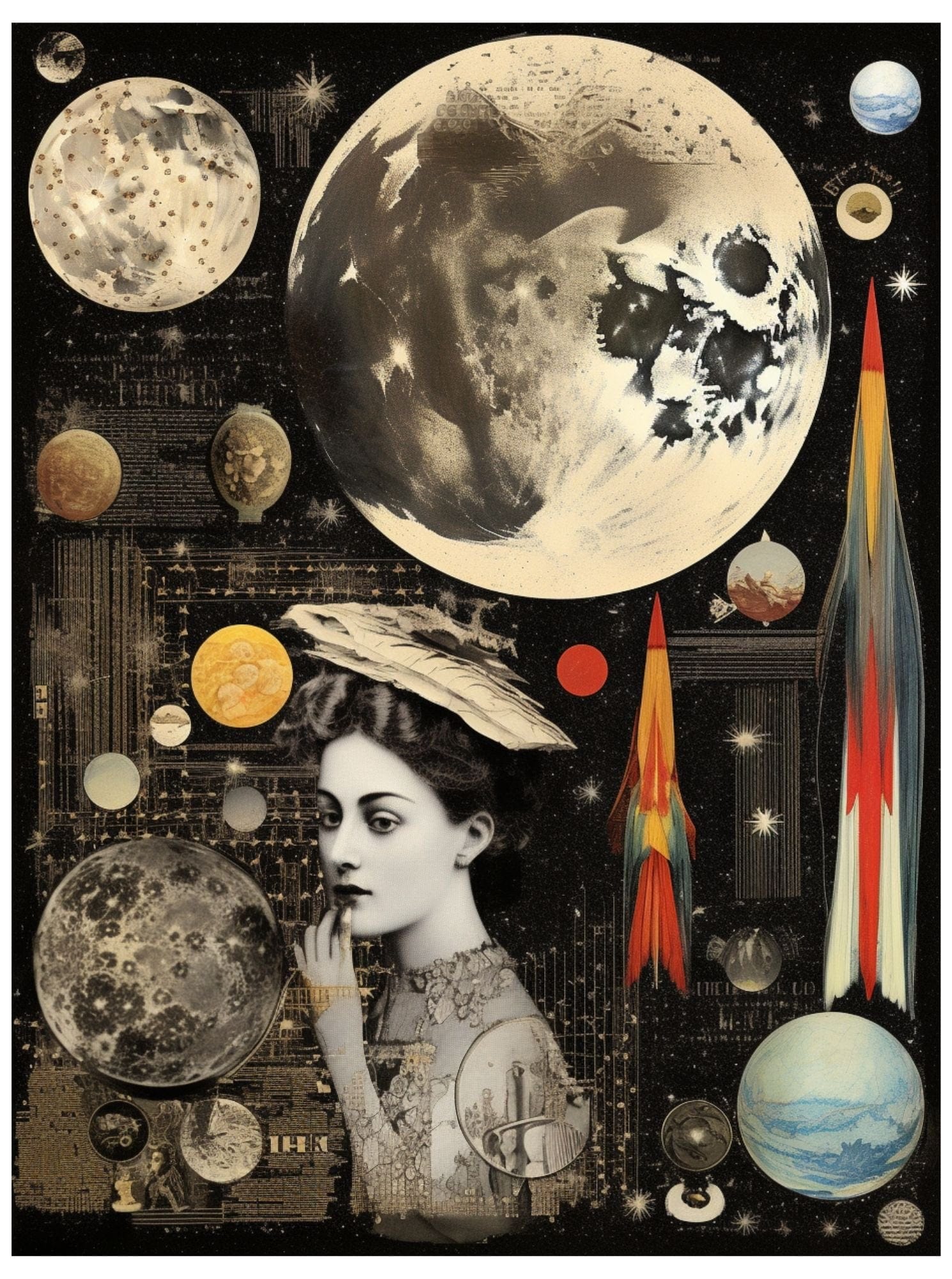 Collage Soup Hey Diddle Diddle: 110-Page Celestial Collage Book for Creative Projects