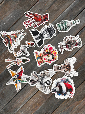 Collage Soup Ho, Ho, What?! – 24 Holiday Die Cuts | 12 Designs of Whimsical Collage Christmas Characters