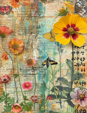 Collage Soup Hodgins Botany Journal: 122 Collage Papers of Flowers, Plants & Lichens