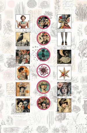 Collage Soup Inchie It Up! (eBook) Printable Collage Inchies for ATCs, Journals & Swaps – 40 Pages