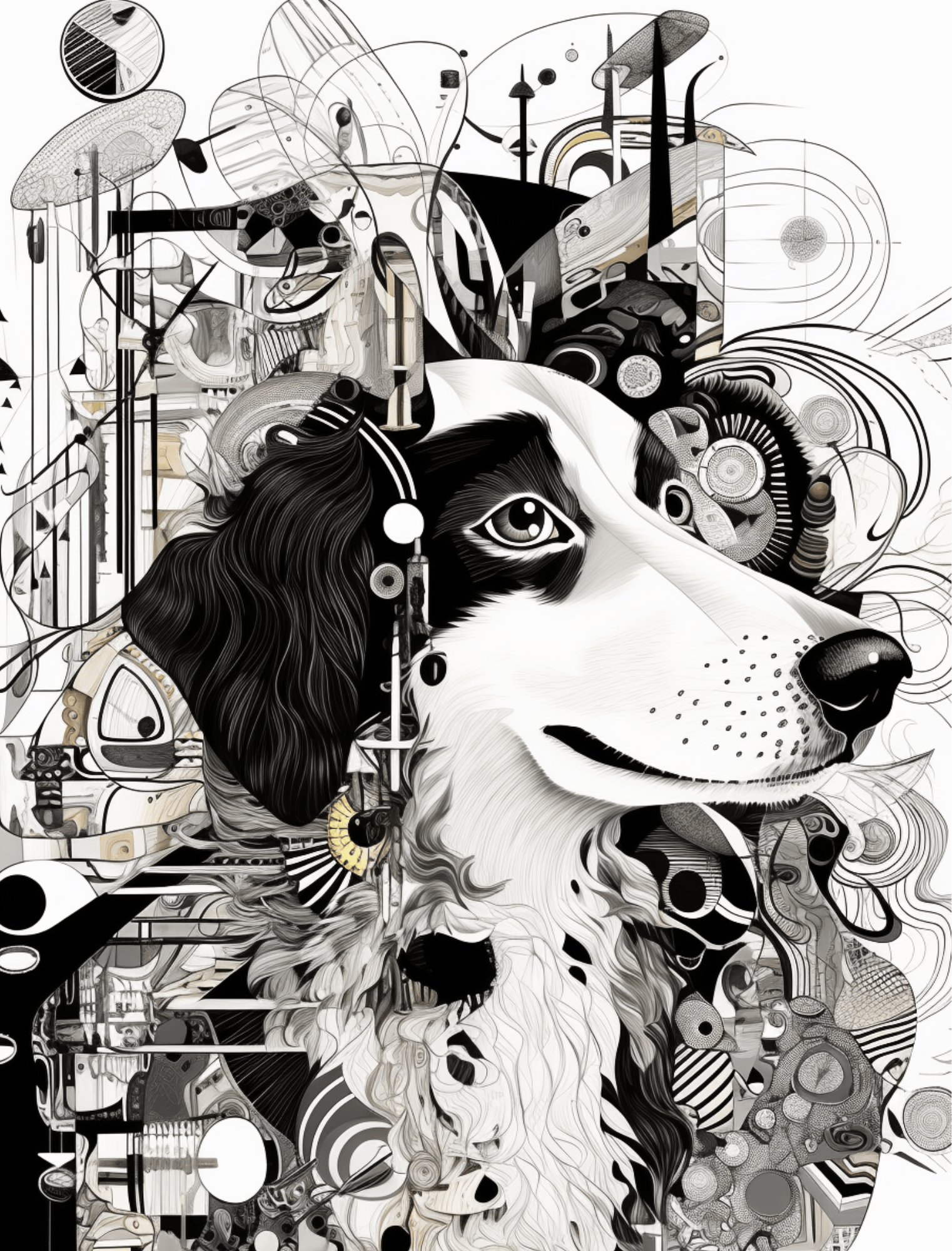 Collage Soup Life is Ruff: A Whimsical Dog-Themed Coloring & Collage Book