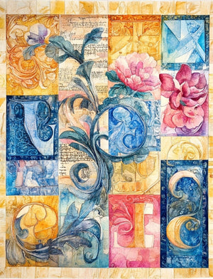 Collage Soup Manuscripta (eBook) Illuminated Alphabet Collage Collection – 112 Pages