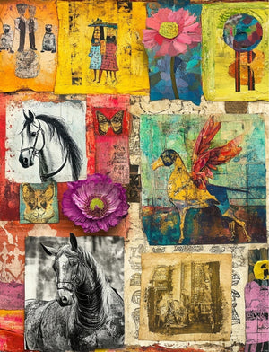 Collage Soup Milagro – eBook | 70 Pages of Latin American Folk Art Collage Papers & Sacred Motifs