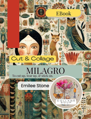 Collage Soup Milagro – eBook | 70 Pages of Latin American Folk Art Collage Papers & Sacred Motifs